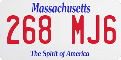 MA license plate 268MJ6