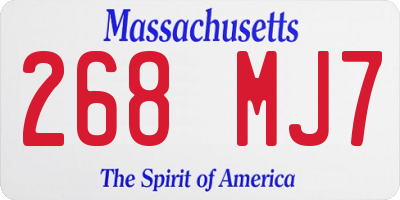 MA license plate 268MJ7