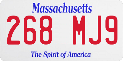 MA license plate 268MJ9