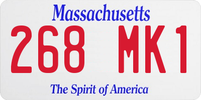 MA license plate 268MK1