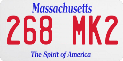 MA license plate 268MK2