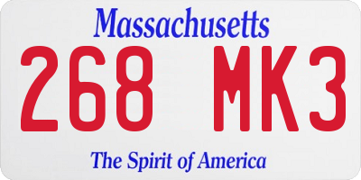 MA license plate 268MK3
