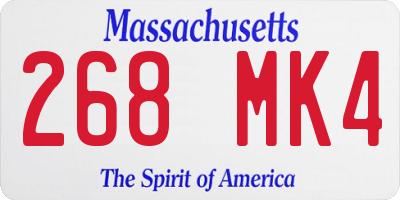 MA license plate 268MK4