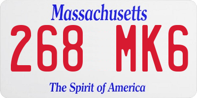 MA license plate 268MK6