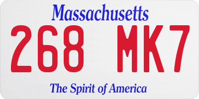 MA license plate 268MK7