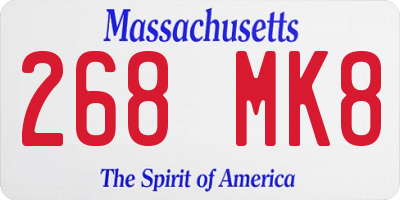 MA license plate 268MK8