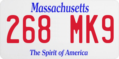 MA license plate 268MK9