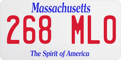 MA license plate 268ML0