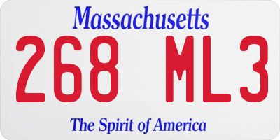 MA license plate 268ML3