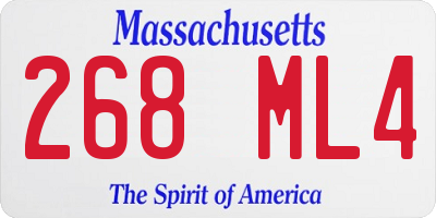 MA license plate 268ML4
