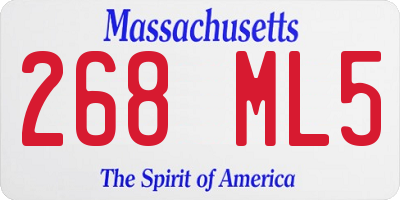 MA license plate 268ML5