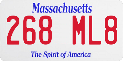 MA license plate 268ML8