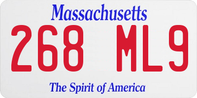 MA license plate 268ML9