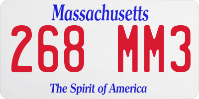 MA license plate 268MM3