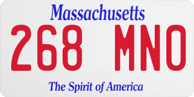 MA license plate 268MN0