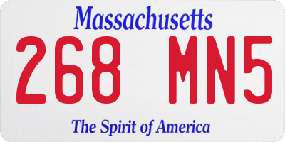 MA license plate 268MN5