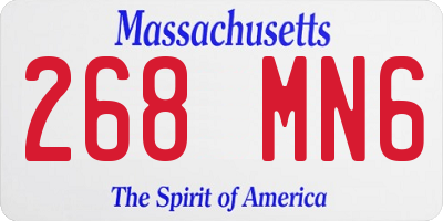 MA license plate 268MN6