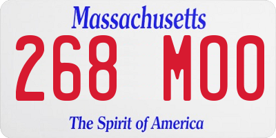 MA license plate 268MO0