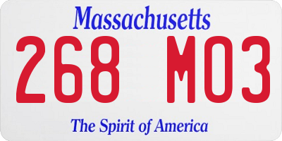 MA license plate 268MO3