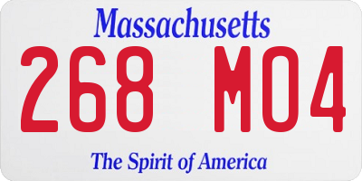 MA license plate 268MO4