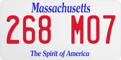MA license plate 268MO7