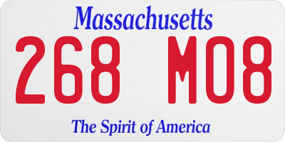 MA license plate 268MO8