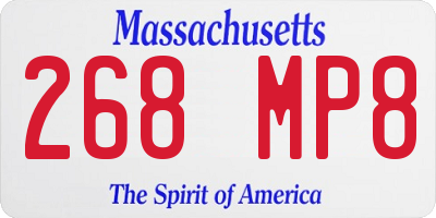 MA license plate 268MP8