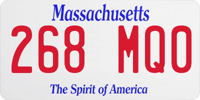 MA license plate 268MQ0