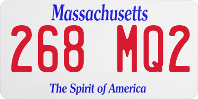 MA license plate 268MQ2