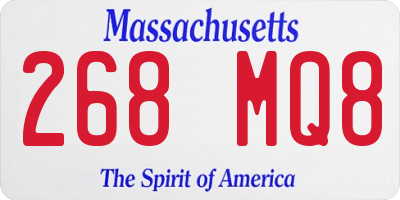 MA license plate 268MQ8