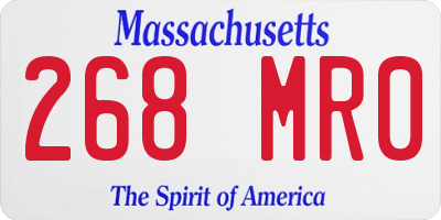 MA license plate 268MR0