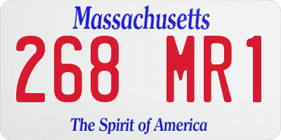 MA license plate 268MR1