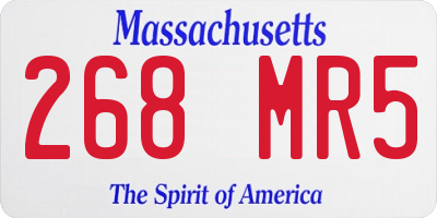 MA license plate 268MR5