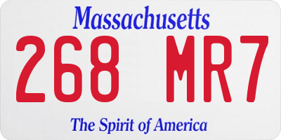 MA license plate 268MR7