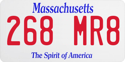 MA license plate 268MR8