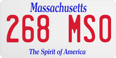MA license plate 268MS0