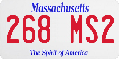 MA license plate 268MS2