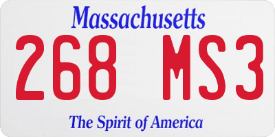 MA license plate 268MS3