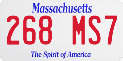 MA license plate 268MS7