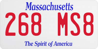 MA license plate 268MS8