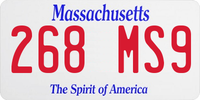 MA license plate 268MS9