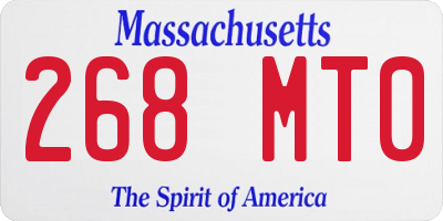 MA license plate 268MT0