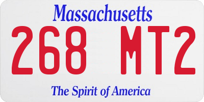 MA license plate 268MT2