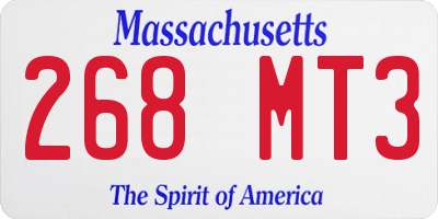 MA license plate 268MT3