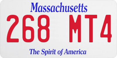 MA license plate 268MT4