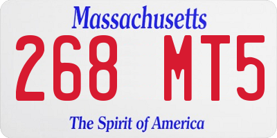 MA license plate 268MT5