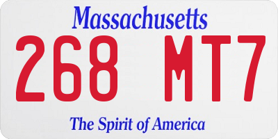 MA license plate 268MT7