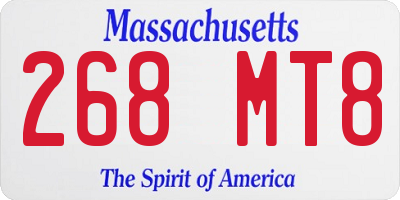 MA license plate 268MT8