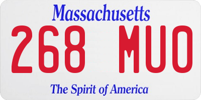 MA license plate 268MU0