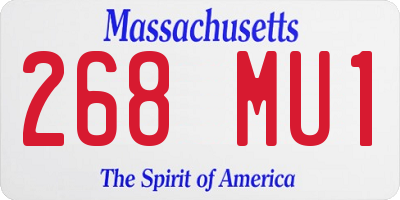 MA license plate 268MU1